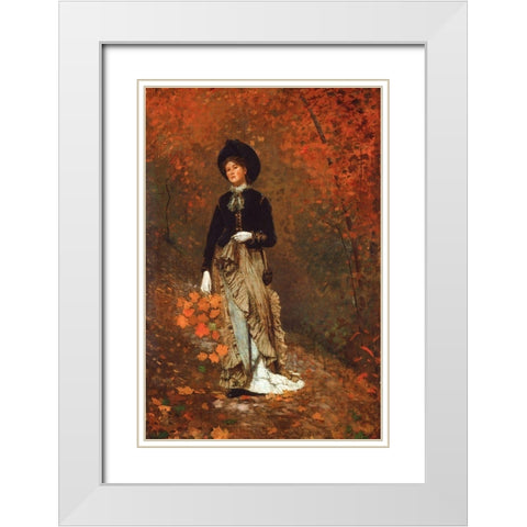 Autumn White Modern Wood Framed Art Print with Double Matting by Homer, Winslow