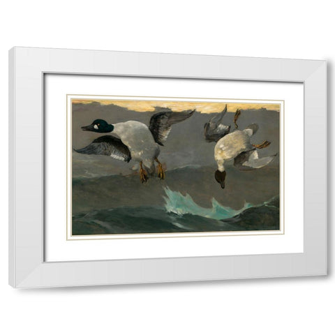 Right and Left White Modern Wood Framed Art Print with Double Matting by Homer, Winslow