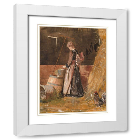 Fresh Eggs White Modern Wood Framed Art Print with Double Matting by Homer, Winslow