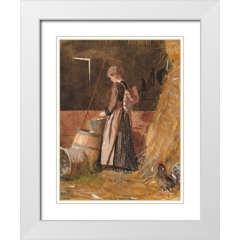 Fresh Eggs White Modern Wood Framed Art Print with Double Matting by Homer, Winslow