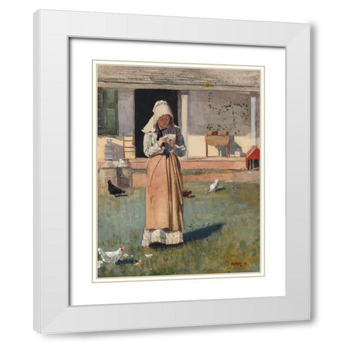 A Sick Chicken White Modern Wood Framed Art Print with Double Matting by Homer, Winslow
