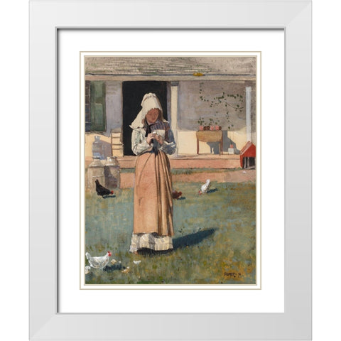 A Sick Chicken White Modern Wood Framed Art Print with Double Matting by Homer, Winslow
