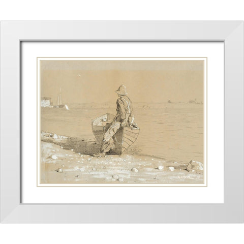 Looking Out White Modern Wood Framed Art Print with Double Matting by Homer, Winslow