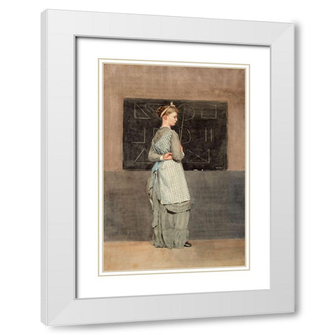 Blackboard White Modern Wood Framed Art Print with Double Matting by Homer, Winslow