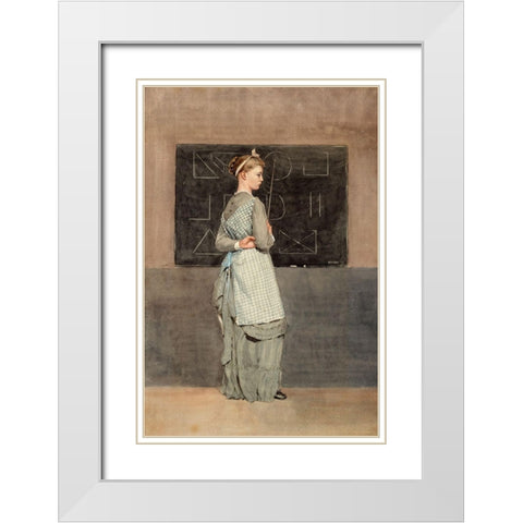 Blackboard White Modern Wood Framed Art Print with Double Matting by Homer, Winslow