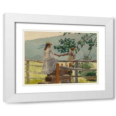 On the Stile White Modern Wood Framed Art Print with Double Matting by Homer, Winslow