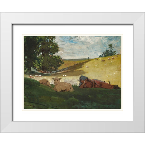 Warm Afternoon White Modern Wood Framed Art Print with Double Matting by Homer, Winslow