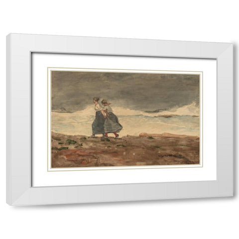 Danger White Modern Wood Framed Art Print with Double Matting by Homer, Winslow
