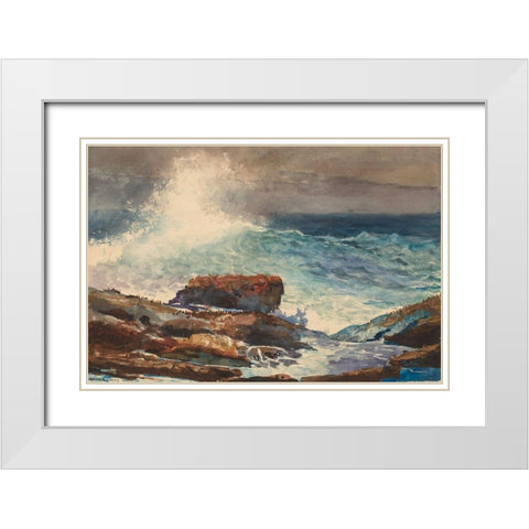Incoming Tide, Scarboro, Maine White Modern Wood Framed Art Print with Double Matting by Homer, Winslow
