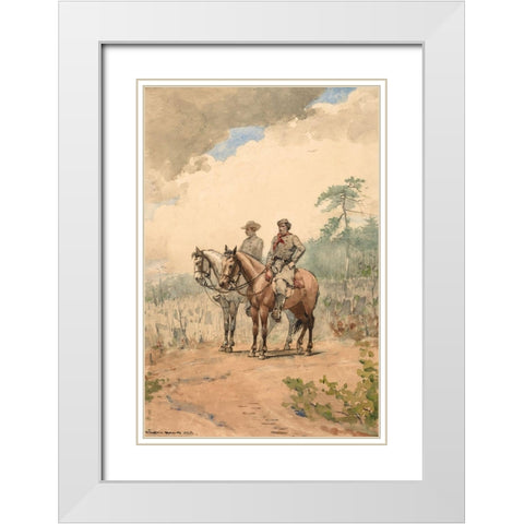 Two Scouts White Modern Wood Framed Art Print with Double Matting by Homer, Winslow