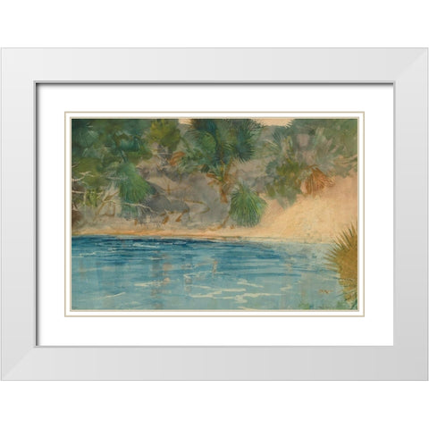 Blue Spring, Florida White Modern Wood Framed Art Print with Double Matting by Homer, Winslow