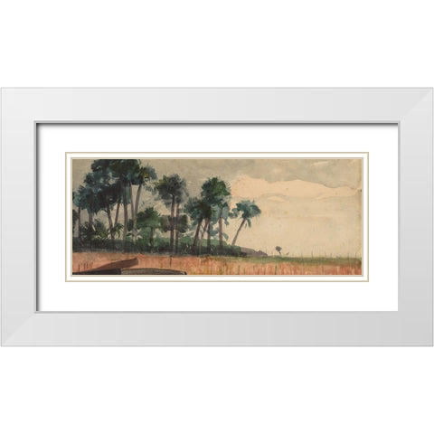 Palm Trees, Red White Modern Wood Framed Art Print with Double Matting by Homer, Winslow