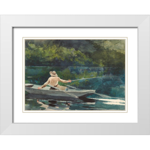 Casting, Number Two White Modern Wood Framed Art Print with Double Matting by Homer, Winslow