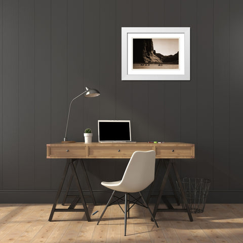 Canyon de Chelly, Navajo White Modern Wood Framed Art Print with Double Matting by Curtis, Edward