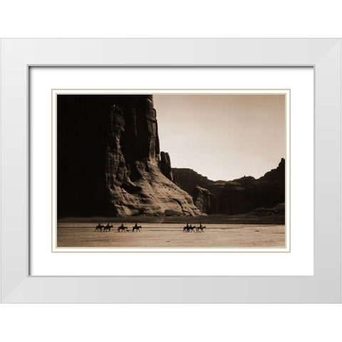 Canyon de Chelly, Navajo White Modern Wood Framed Art Print with Double Matting by Curtis, Edward