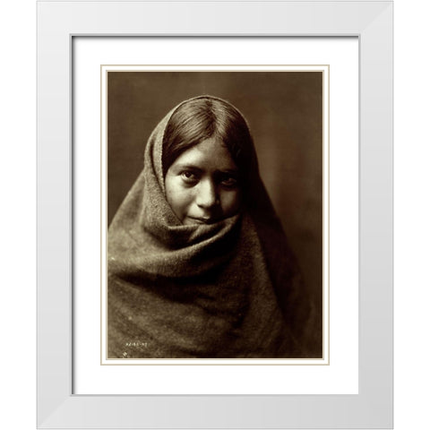 Pakit, Maricopa, 1907 White Modern Wood Framed Art Print with Double Matting by Curtis, Edward