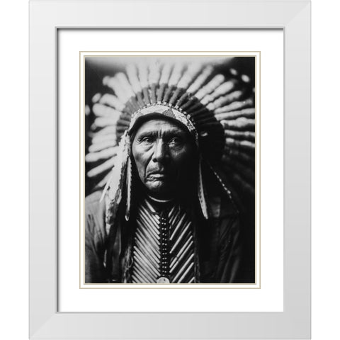 Three Horses Black and White White Modern Wood Framed Art Print with Double Matting by Curtis, Edward