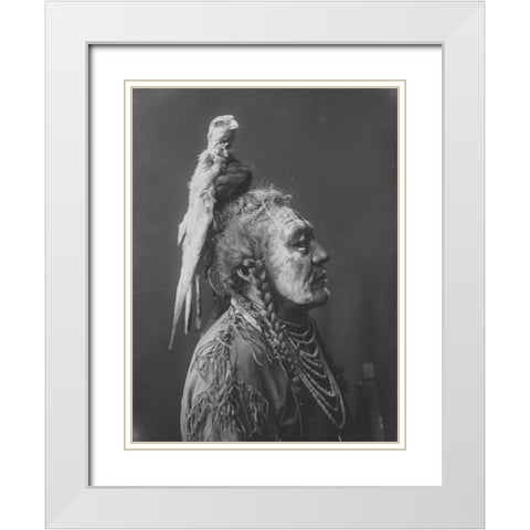 Two Whistles, Apsaroke White Modern Wood Framed Art Print with Double Matting by Curtis, Edward