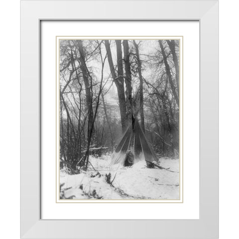 In the forest White Modern Wood Framed Art Print with Double Matting by Curtis, Edward