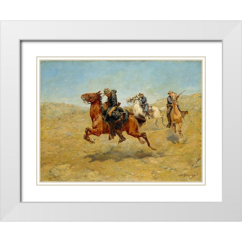 My Bunkie White Modern Wood Framed Art Print with Double Matting by Schreyvogel, Charles