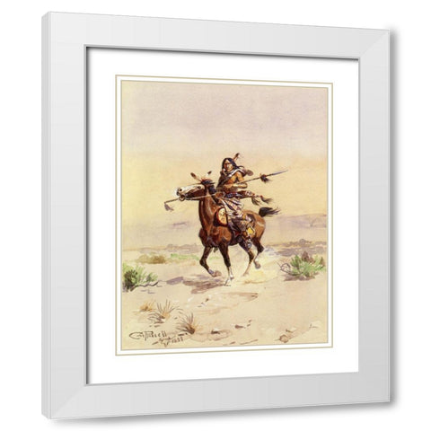 Nobleman of the Plains White Modern Wood Framed Art Print with Double Matting by Russell, Charles Marion