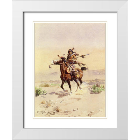 Nobleman of the Plains White Modern Wood Framed Art Print with Double Matting by Russell, Charles Marion