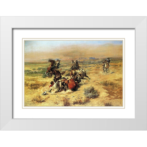 A Strenuous Life White Modern Wood Framed Art Print with Double Matting by Russell, Charles Marion