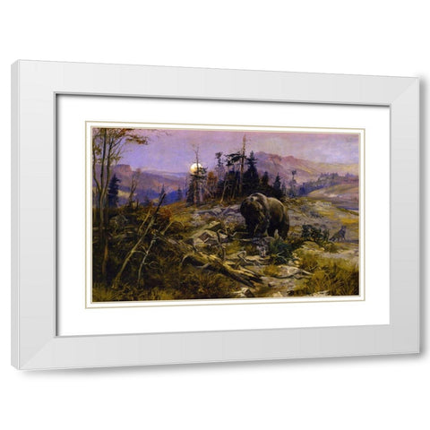 To the Victor Belong the Spoils White Modern Wood Framed Art Print with Double Matting by Russell, Charles Marion