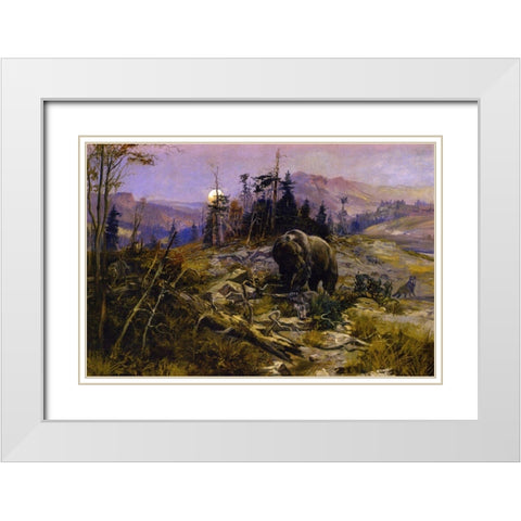 To the Victor Belong the Spoils White Modern Wood Framed Art Print with Double Matting by Russell, Charles Marion