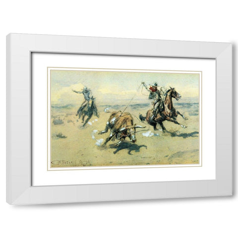 The Bolter-#2 White Modern Wood Framed Art Print with Double Matting by Russell, Charles Marion