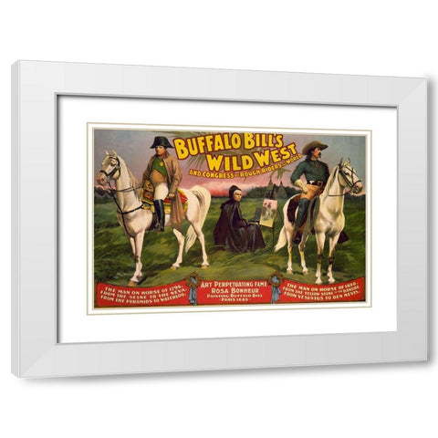 Congress of Rough Riders of the World White Modern Wood Framed Art Print with Double Matting by Buffalo Bills Wild West Show Poster