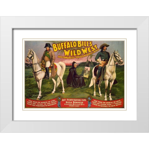 Congress of Rough Riders of the World White Modern Wood Framed Art Print with Double Matting by Buffalo Bills Wild West Show Poster