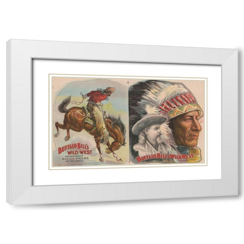 Inside Program White Modern Wood Framed Art Print with Double Matting by Buffalo Bills Wild West Show Poster