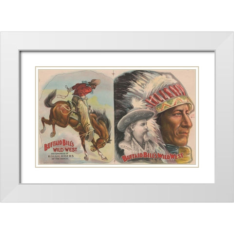 Inside Program White Modern Wood Framed Art Print with Double Matting by Buffalo Bills Wild West Show Poster