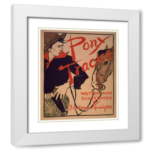 Pony tracks cover White Modern Wood Framed Art Print with Double Matting by Remington, Frederic