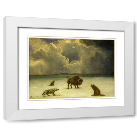 Trapped White Modern Wood Framed Art Print with Double Matting by Bierstadt, Albert