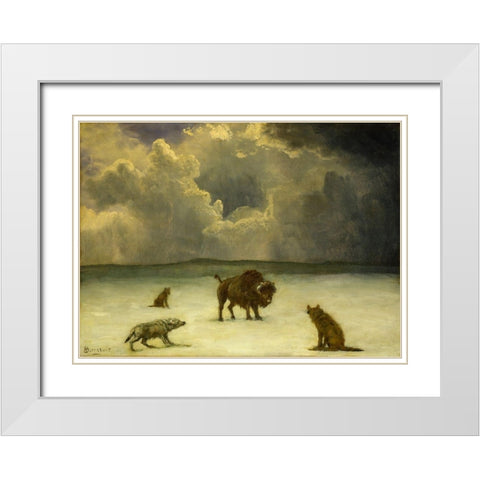 Trapped White Modern Wood Framed Art Print with Double Matting by Bierstadt, Albert