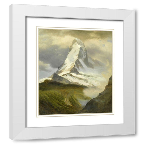 The Matterhorn White Modern Wood Framed Art Print with Double Matting by Bierstadt, Albert