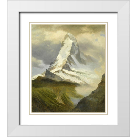 The Matterhorn White Modern Wood Framed Art Print with Double Matting by Bierstadt, Albert