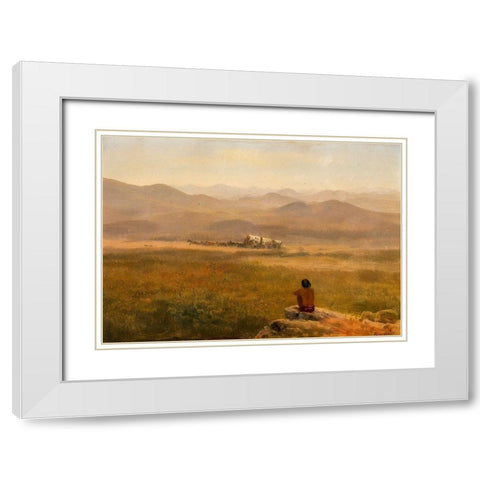 The Lookout White Modern Wood Framed Art Print with Double Matting by Bierstadt, Albert