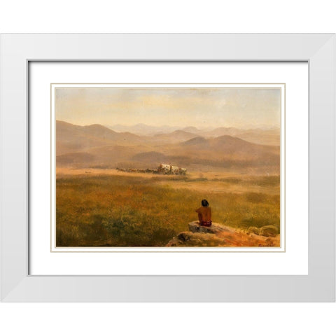 The Lookout White Modern Wood Framed Art Print with Double Matting by Bierstadt, Albert