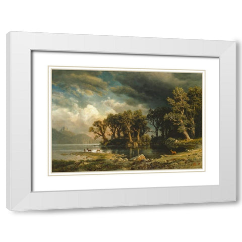 The coming storm White Modern Wood Framed Art Print with Double Matting by Bierstadt, Albert