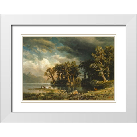The coming storm White Modern Wood Framed Art Print with Double Matting by Bierstadt, Albert