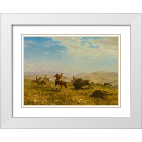The Wild West White Modern Wood Framed Art Print with Double Matting by Bierstadt, Albert
