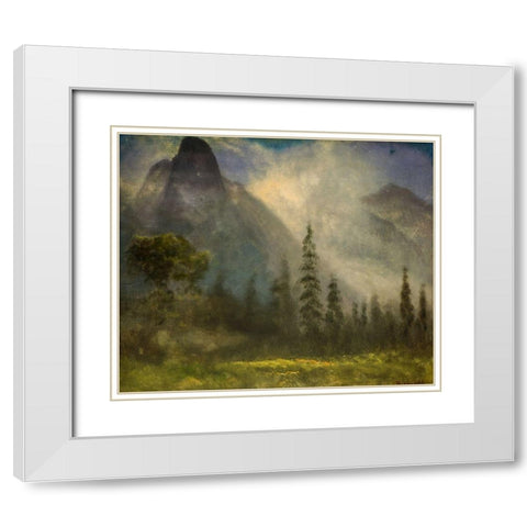 Yosemite Valley White Modern Wood Framed Art Print with Double Matting by Bierstadt, Albert