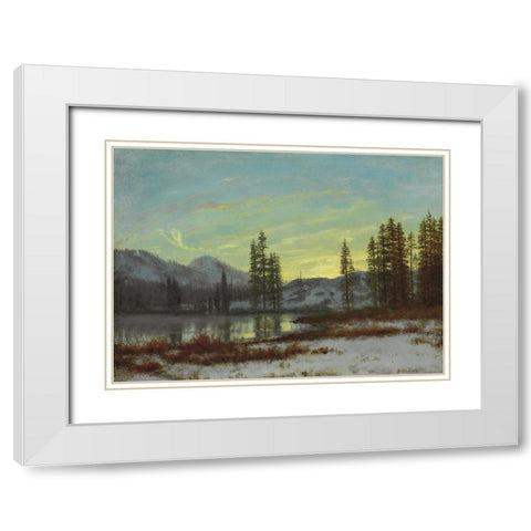 Snow in the Rockies White Modern Wood Framed Art Print with Double Matting by Bierstadt, Albert