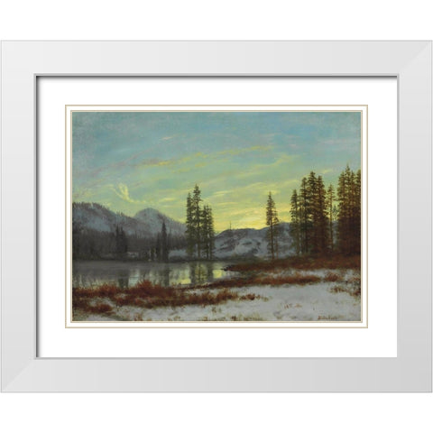 Snow in the Rockies White Modern Wood Framed Art Print with Double Matting by Bierstadt, Albert