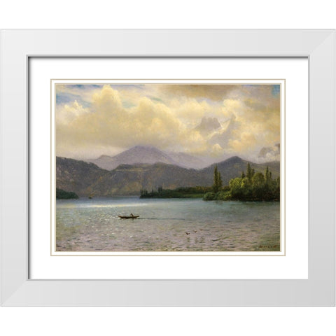 Lake Tahoe, California White Modern Wood Framed Art Print with Double Matting by Bierstadt, Albert