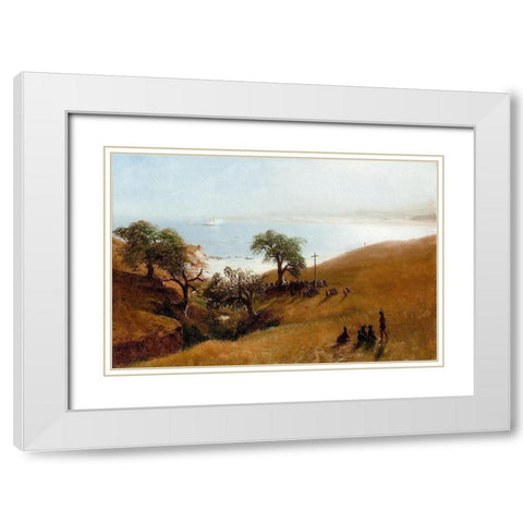 Monterey, California White Modern Wood Framed Art Print with Double Matting by Bierstadt, Albert