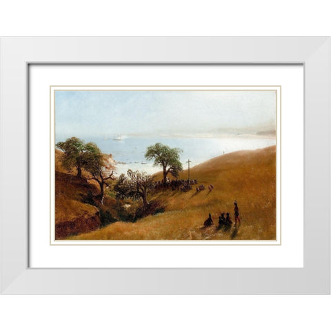 Monterey, California White Modern Wood Framed Art Print with Double Matting by Bierstadt, Albert